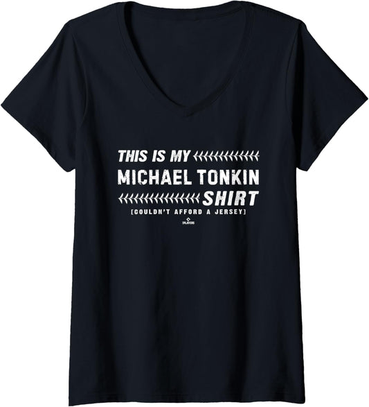 Womens This Is My Shirt for Michael Tonkin Minnesota Baseball MLBPA V-Neck