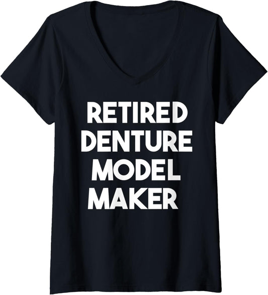 Womens Retired Denture Model Maker V-Neck