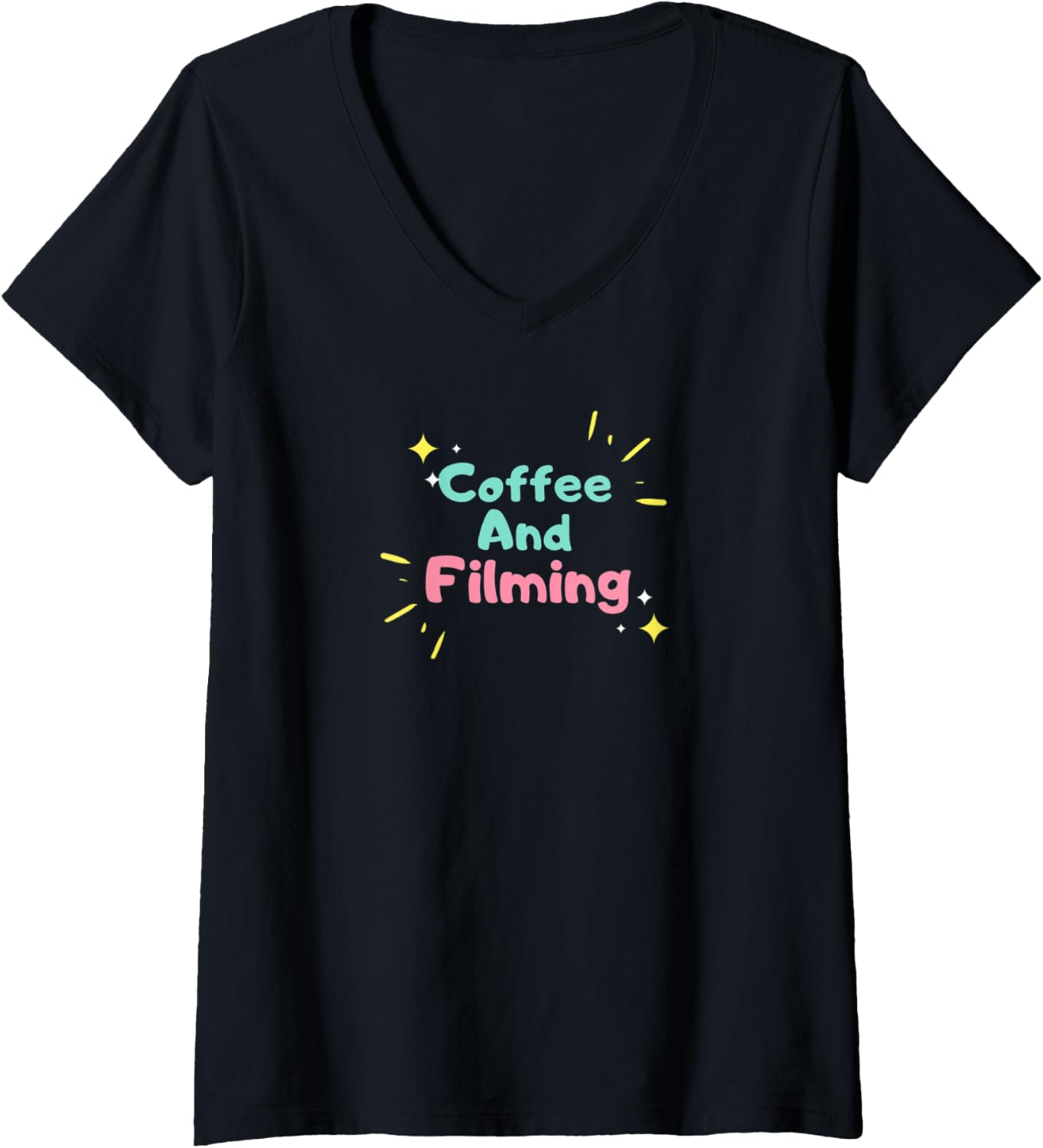 Womens Videographer Coffee Videography Filmmaker V-Neck