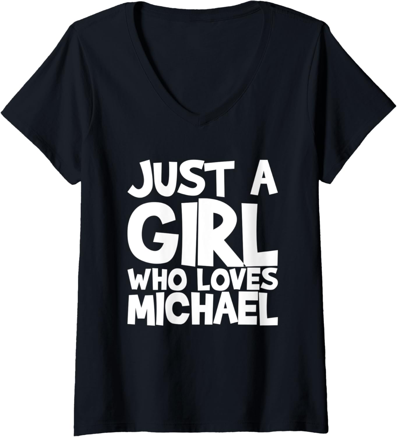 Womens Just A Girl Who Loves Michael V-Neck