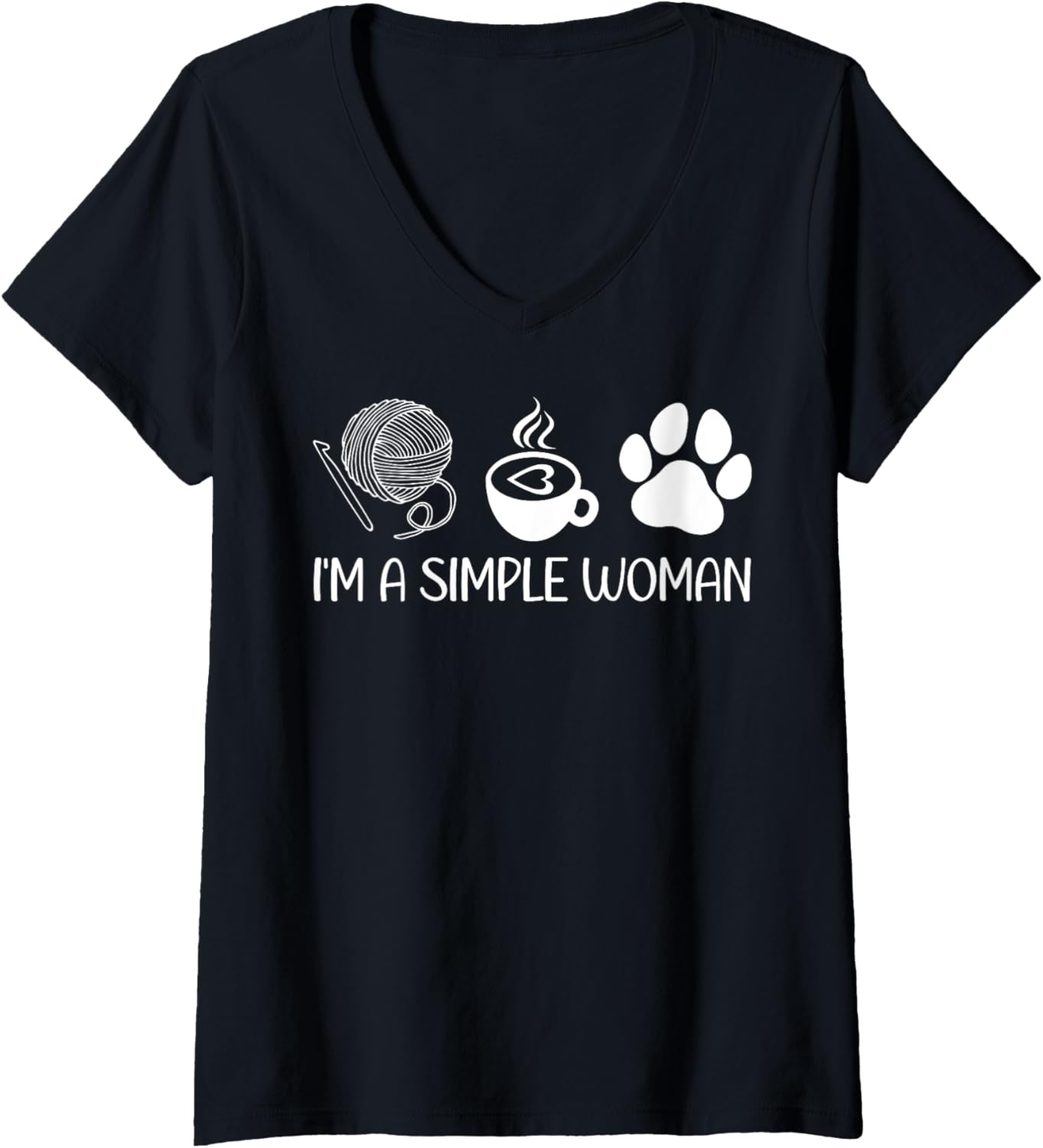 Womens Women Knitting Funny Knitters Coffee Lover Dog Owner Yarn V-Neck