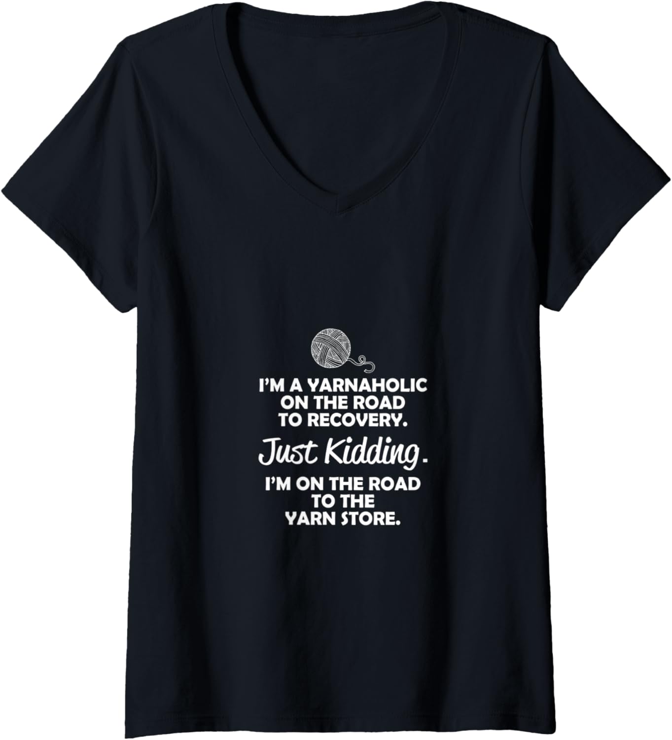 Womens Yarnaholic, Yarn Lover V-Neck