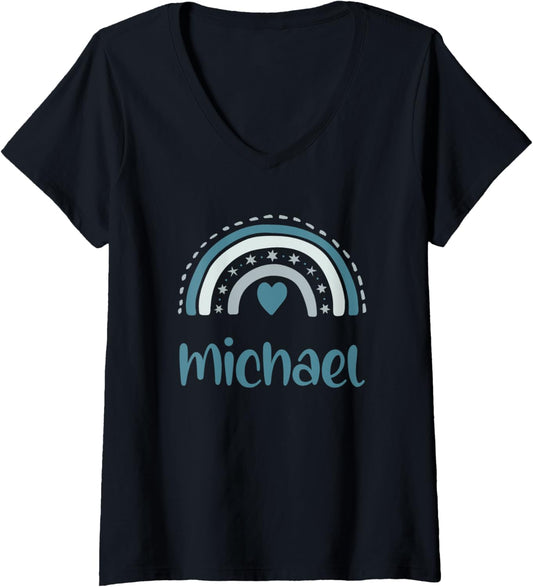 Womens Rainbow Michael V-Neck