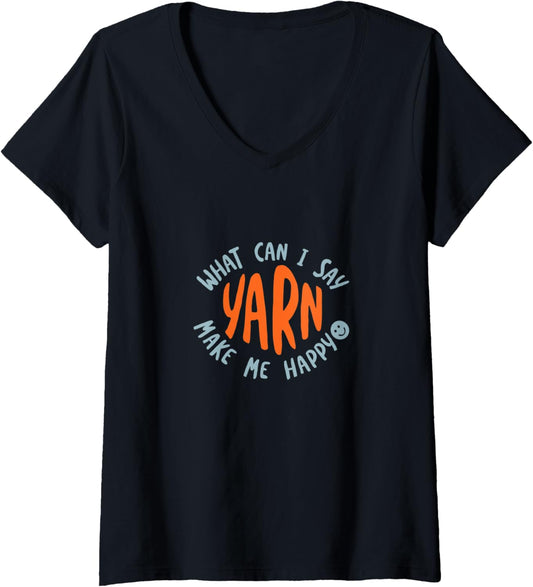 Womens Loves Buying Yarn, Yarn Collector V-Neck