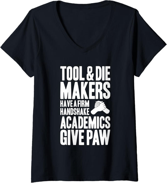 Womens Toolmaker Handshake Tool And Die Maker V-Neck