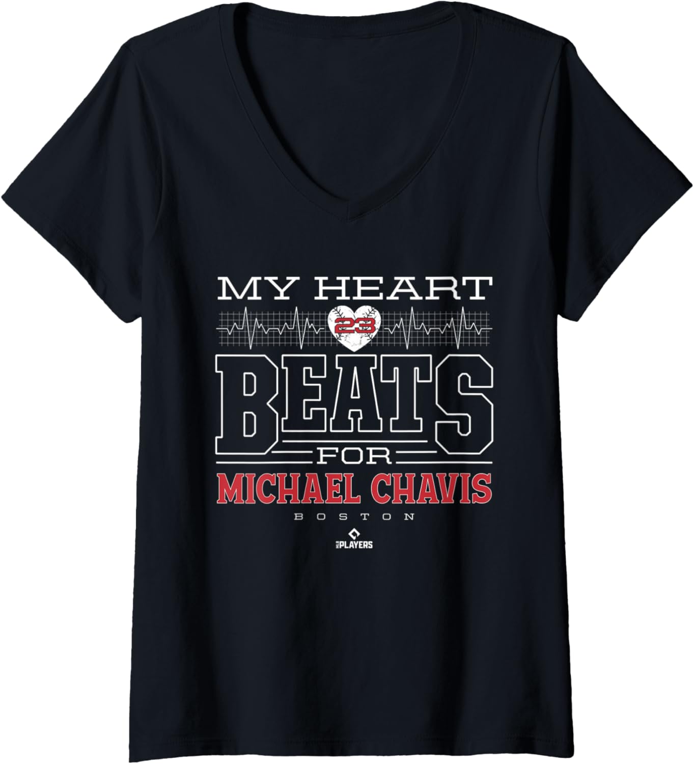 Womens My Heart Beats For Michael Chavis V-Neck
