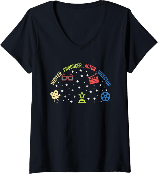Womens Writer Producer Actor Director Funny Film Theatre Filmmaker V-Neck