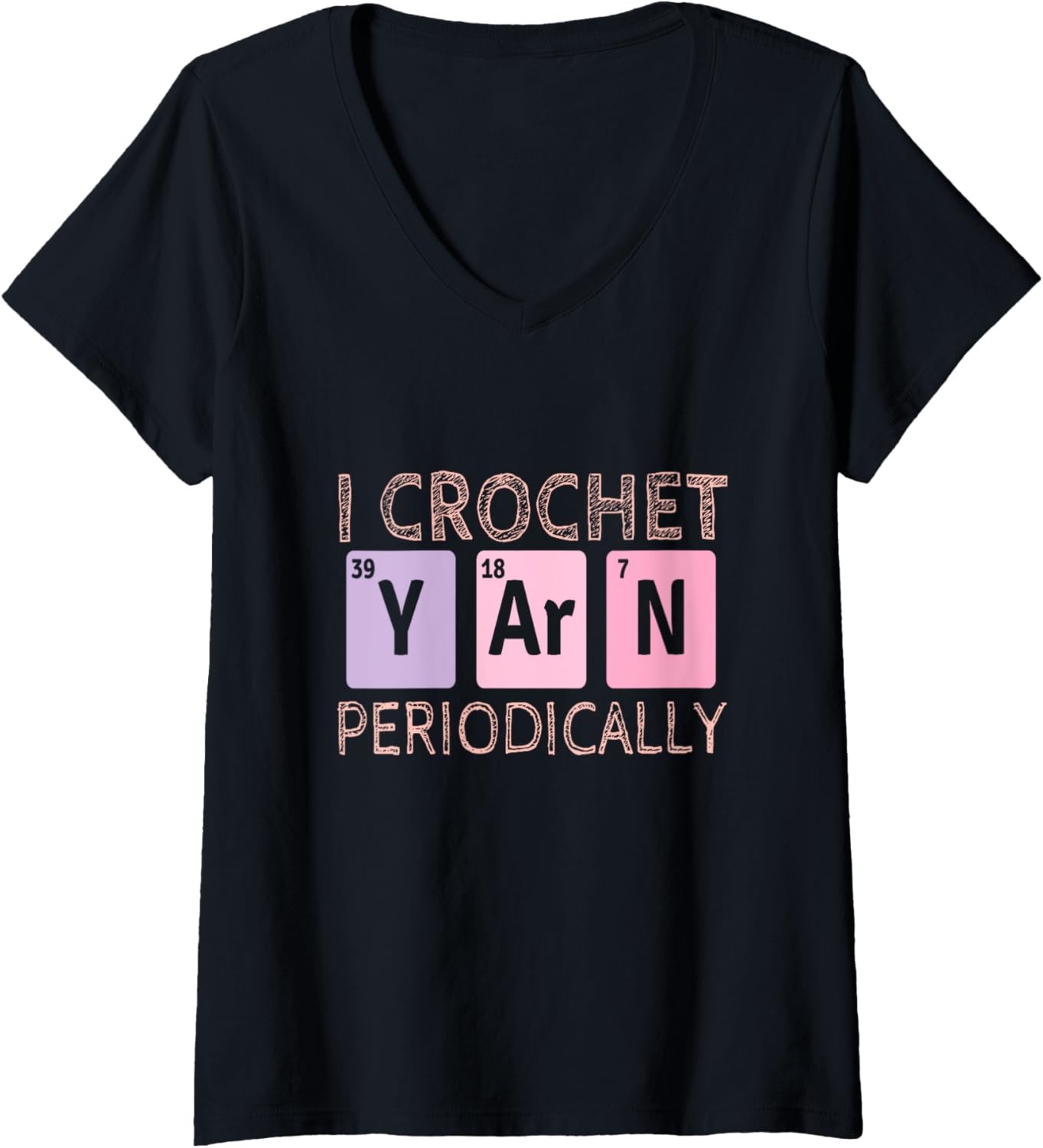 Womens I Crochet Yarn Periodically - Knitting Funny Crocheting Yarn V-Neck