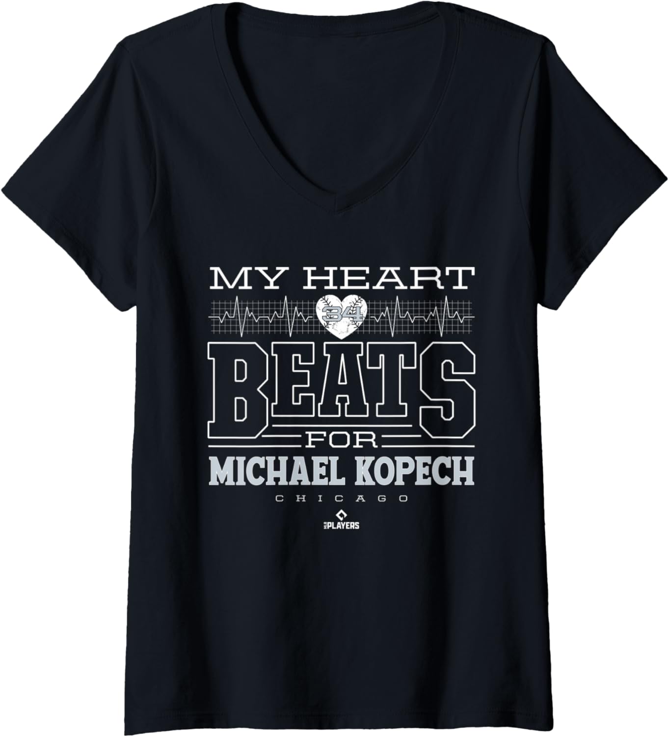 Womens My Heart Beats For Michael Kopech V-Neck
