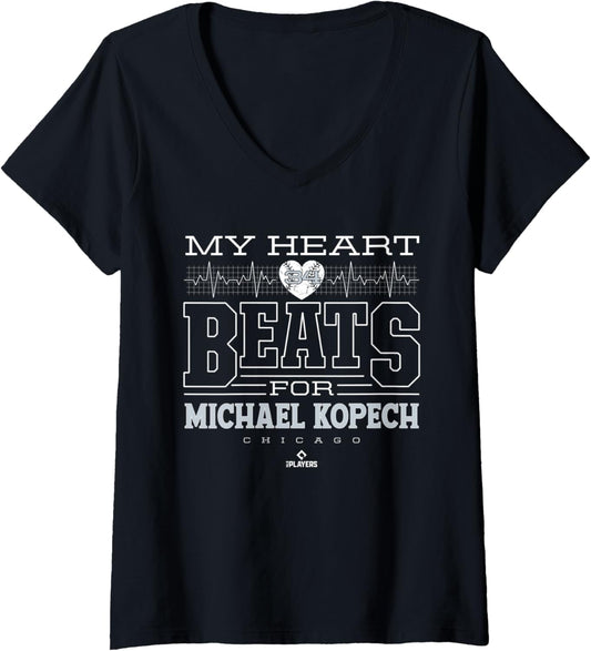 Womens My Heart Beats For Michael Kopech V-Neck