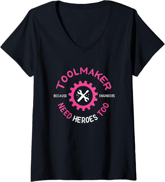 Womens Toolmaker Machinist Die Maker Technician V-Neck