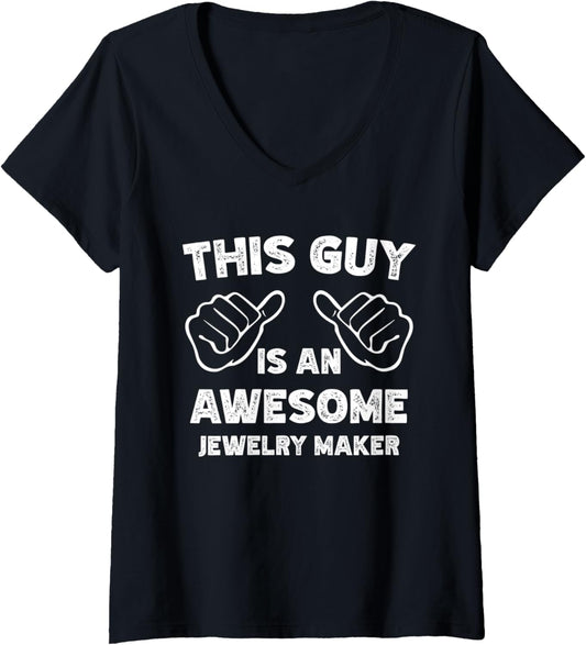 Womens This is what an awesome Jewelry maker look like V-Neck