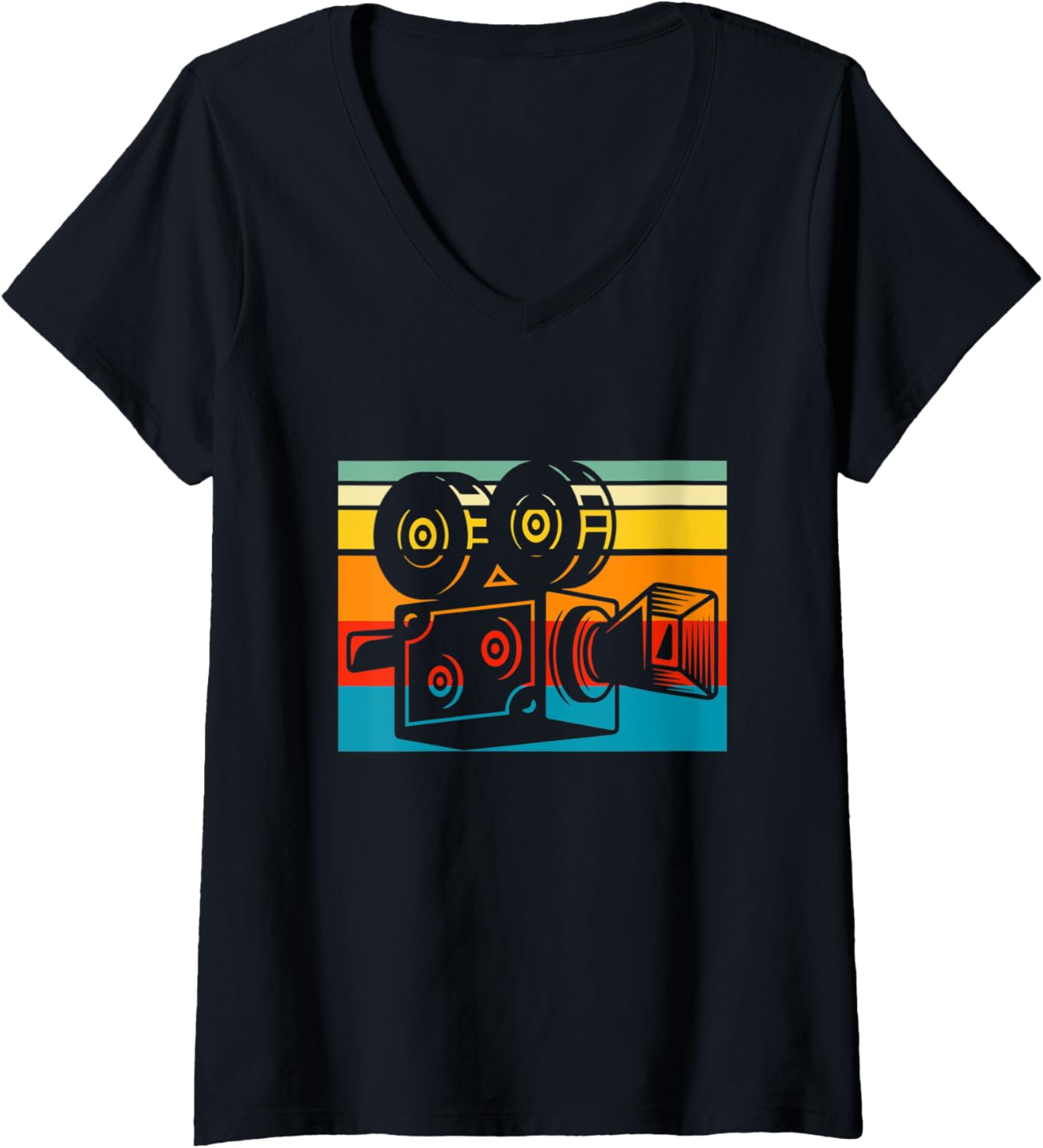 Womens Videographer Retro Videography Filmmaker V-Neck