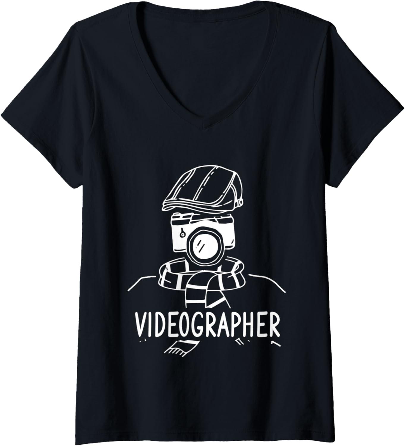 Womens Videographer Instructing Videography Filmmaker V-Neck