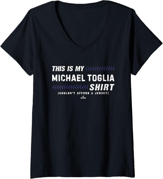 Womens This Is My Shirt for Michael Toglia Colorado Baseball MLBPA V-Neck