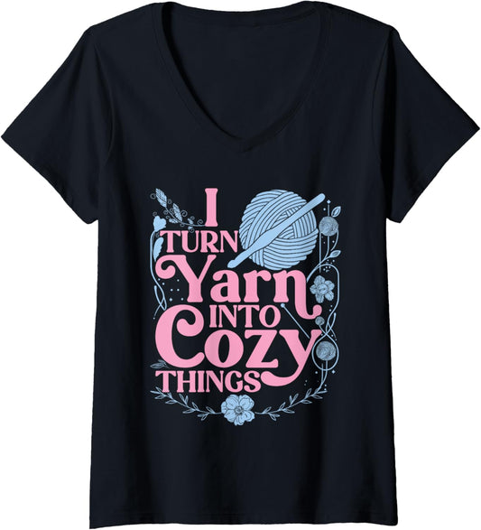 Womens Yarn Crocheting V-Neck