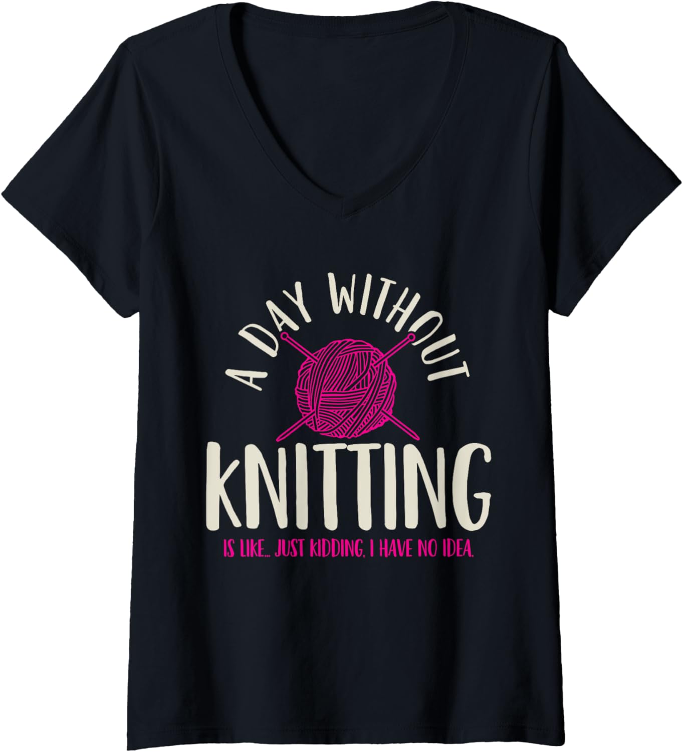 Womens Knitting Knitter Yarn V-Neck