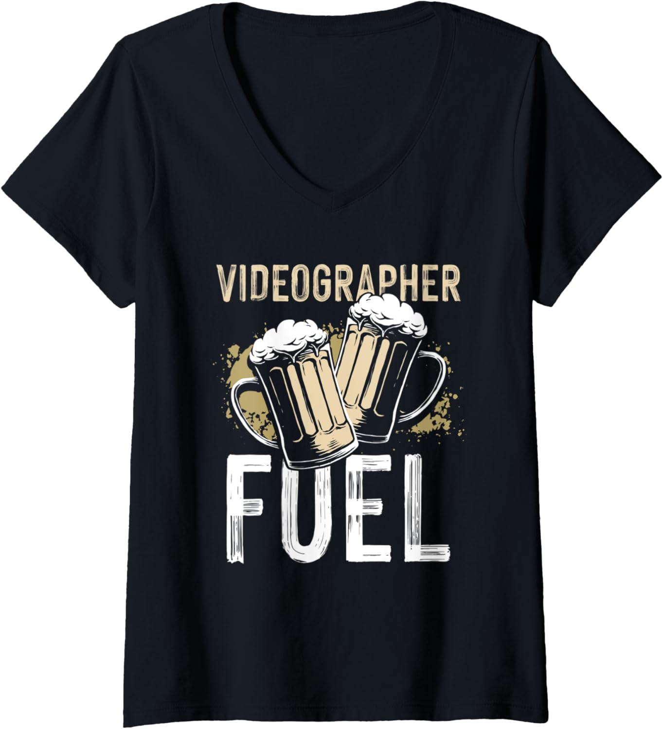 Womens Videographer Beer Videography Filmmaker V-Neck