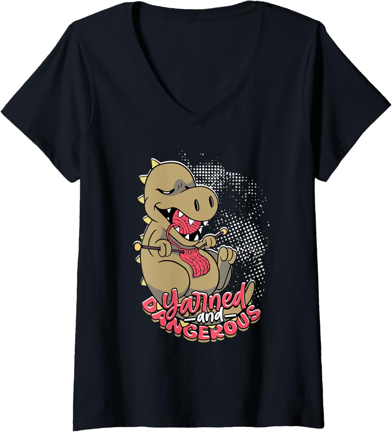 Womens Knitting Yarn Knitter Yarned and dangerous V-Neck