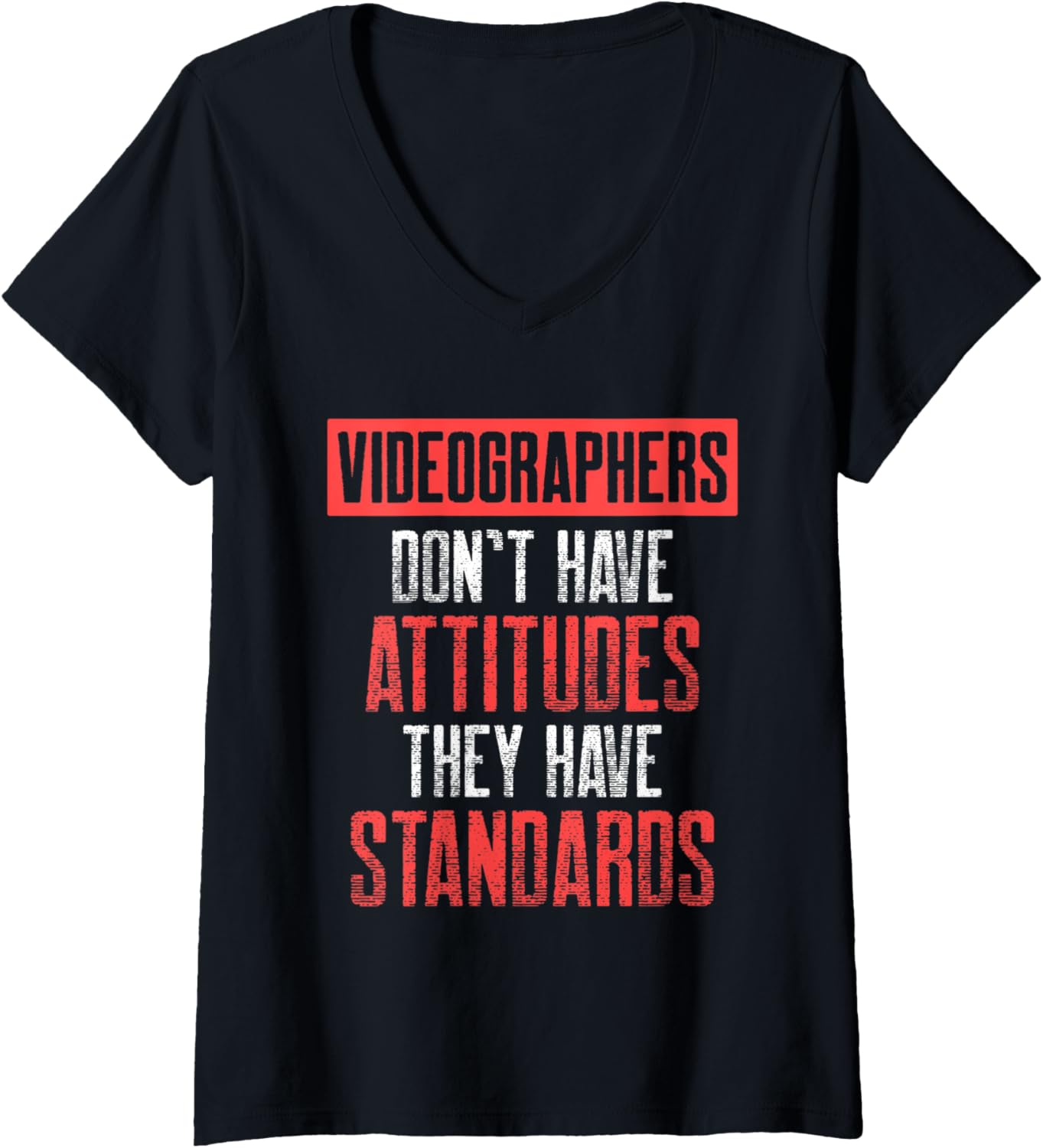 Womens Videographer Attitudes Videography Filmmaker Gift V-Neck