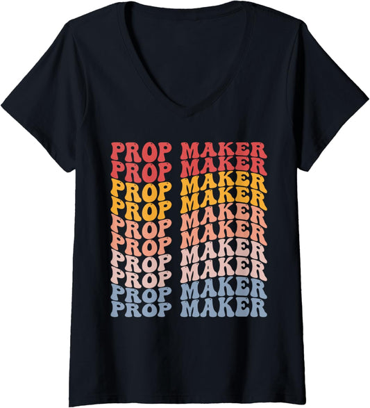 Prop Maker Groovy Retro V-Neck