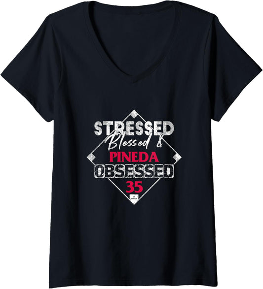 Womens Pineda Obsessed Michael Pineda Baseball Player MLBPA V-Neck