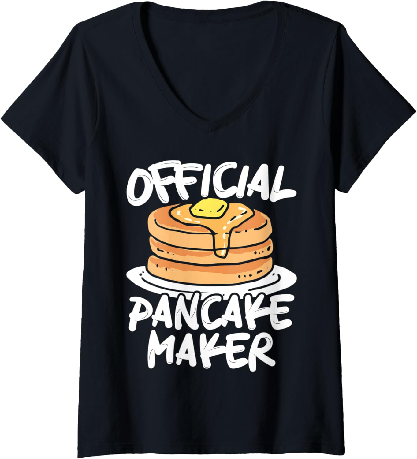 Womens Official Pancake Maker Pancakes Food Lover V-Neck