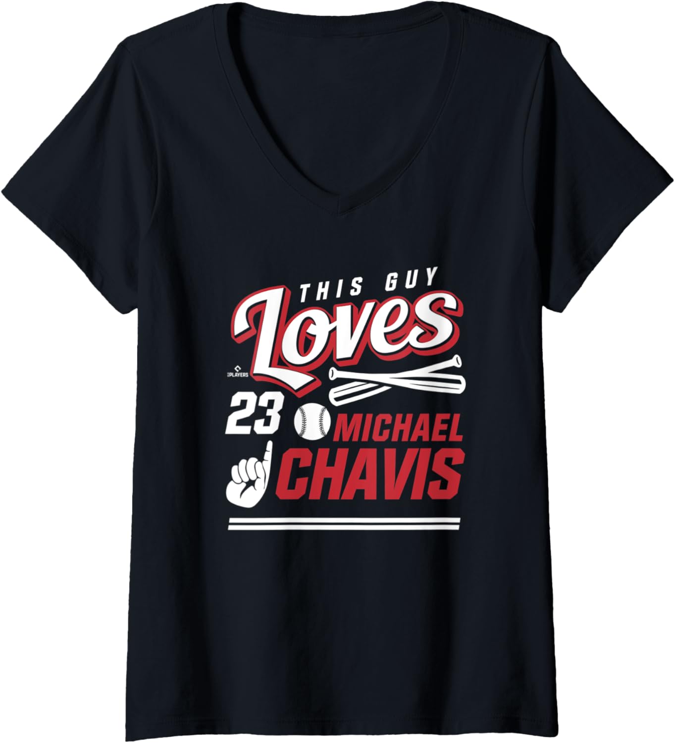 Womens This Guy Loves Michael Chavis V-Neck