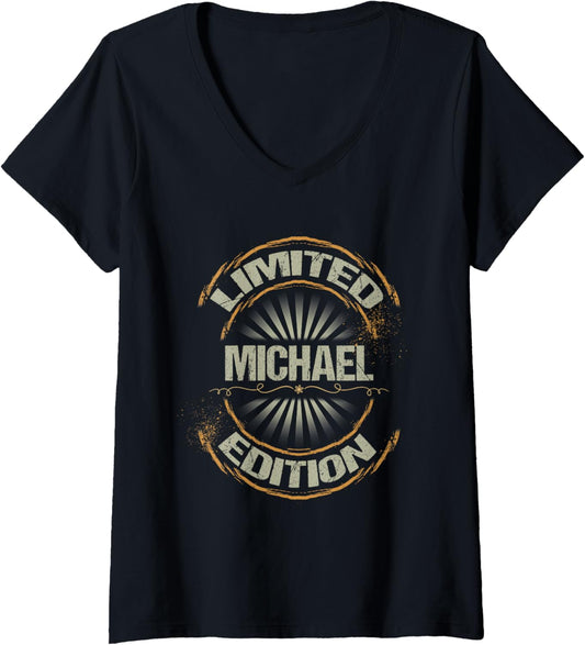 Womens Limited michael edition personalized first Name michael V-Neck
