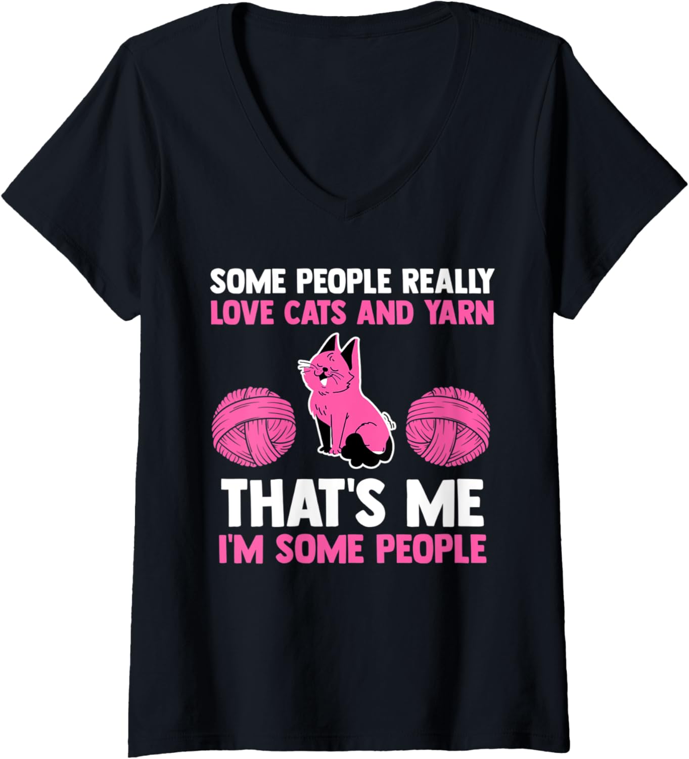 Womens some people really love cats and yarn cat V-Neck