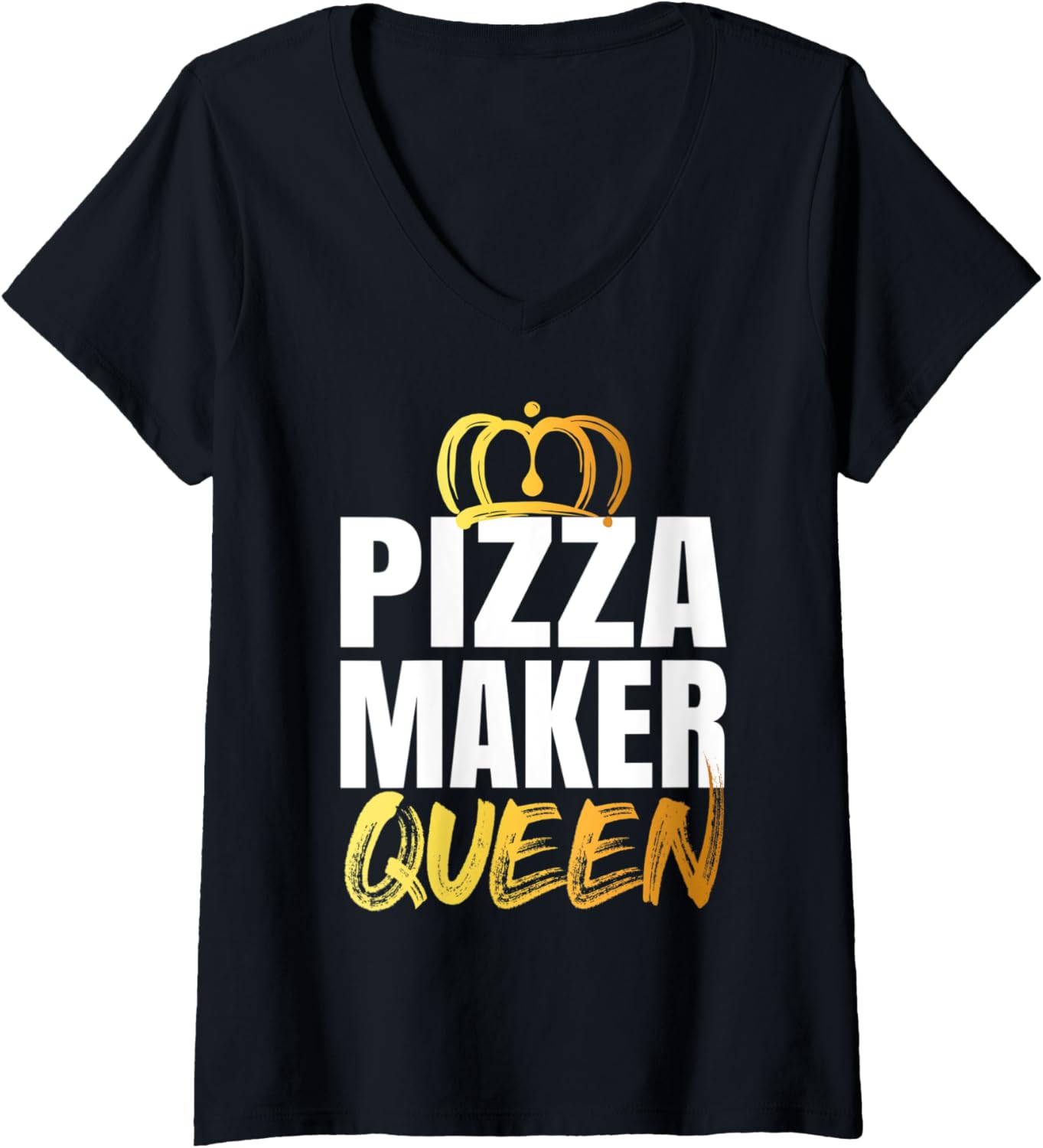 Womens Pizza Maker Queen V-Neck