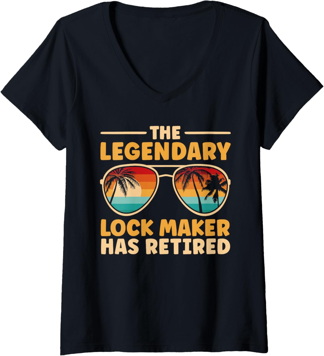 Womens Retired Lock Maker Retirement V-Neck