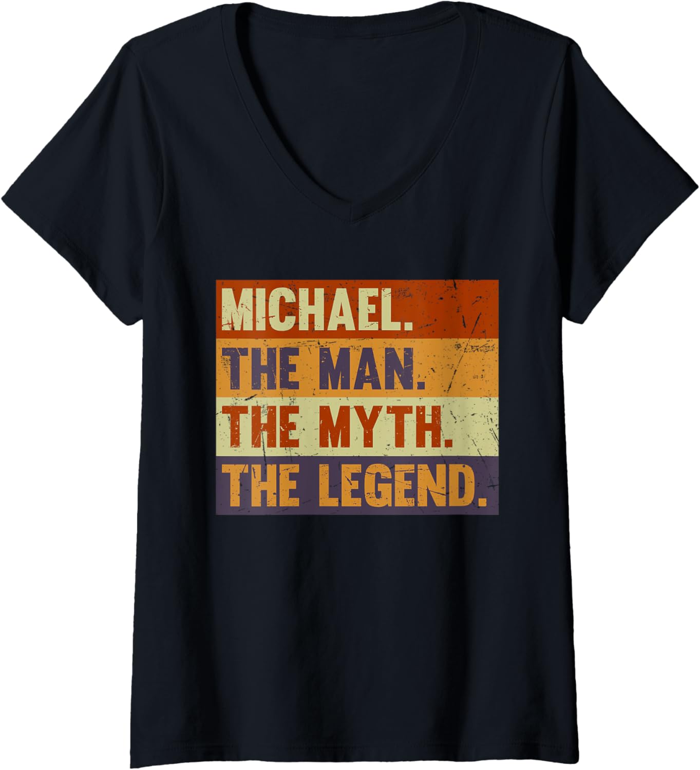 Womens Michael The Man The Myth The Legend Vintage Gift for Michael V-Neck