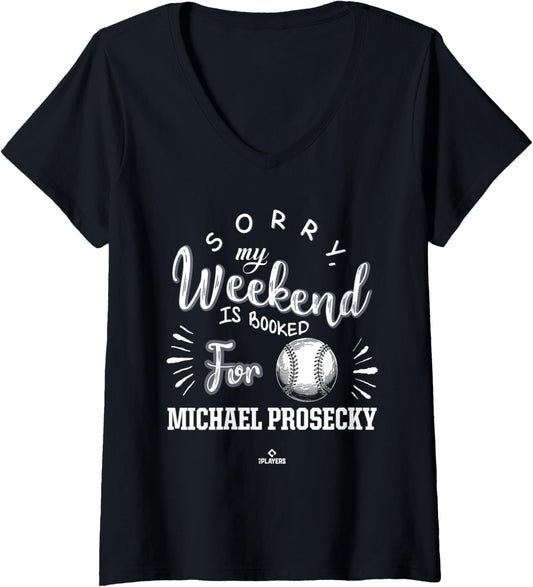 Womens Weekend Booked for Michael Prosecky Prospect Baseball Fan V-Neck