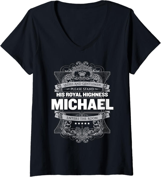 Womens Michael First Name V-Neck