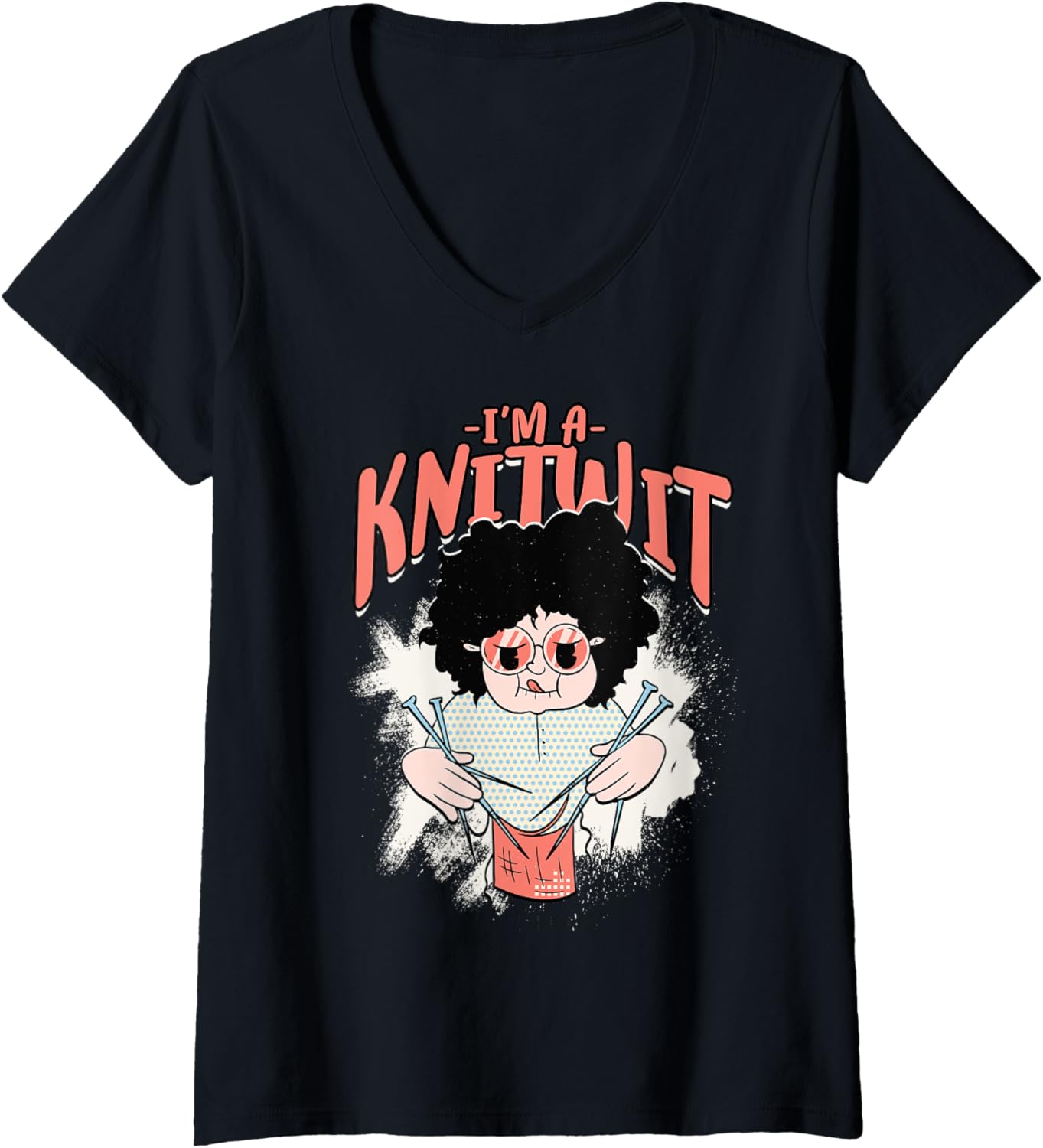 Womens Knitting Yarn Knitter Needles I'm a knitwit V-Neck