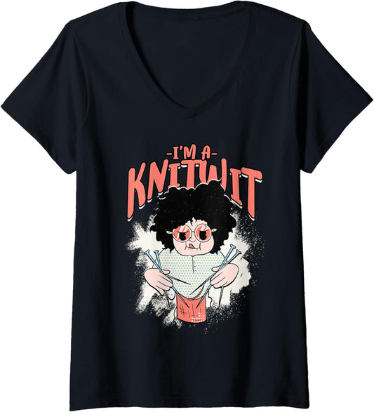 Womens Knitting Yarn Knitter Needles I'm a knitwit V-Neck