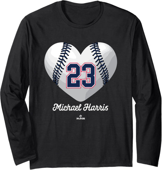 Baseball Heart Number Michael Harris Atlanta MLBPA Long Sleeve