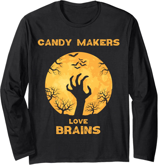 Candy Makers Love Brains Funny Halloween Candy Maker Long Sleeve