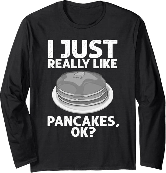 Funny Pancake Art Men Women Pancake Maker Breakfast Pancakes Long Sleeve