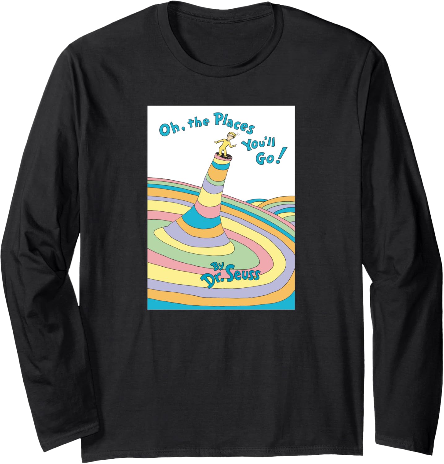 Dr. Seuss Oh the Places You'll Go Book Cover Long Sleeve
