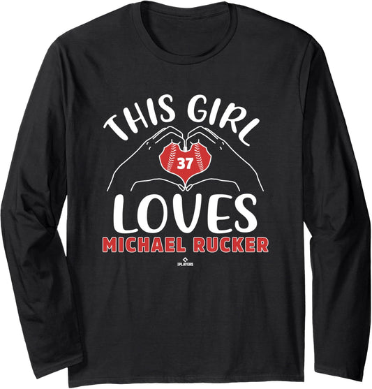 This Girl Loves Michael Rucker Chicago MLBPA Long Sleeve