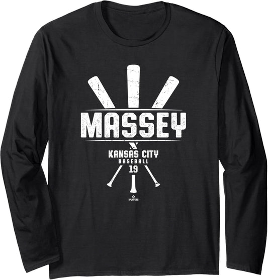 Vintage Baseball Bat Gameday Michael Massey Kansas City Long Sleeve