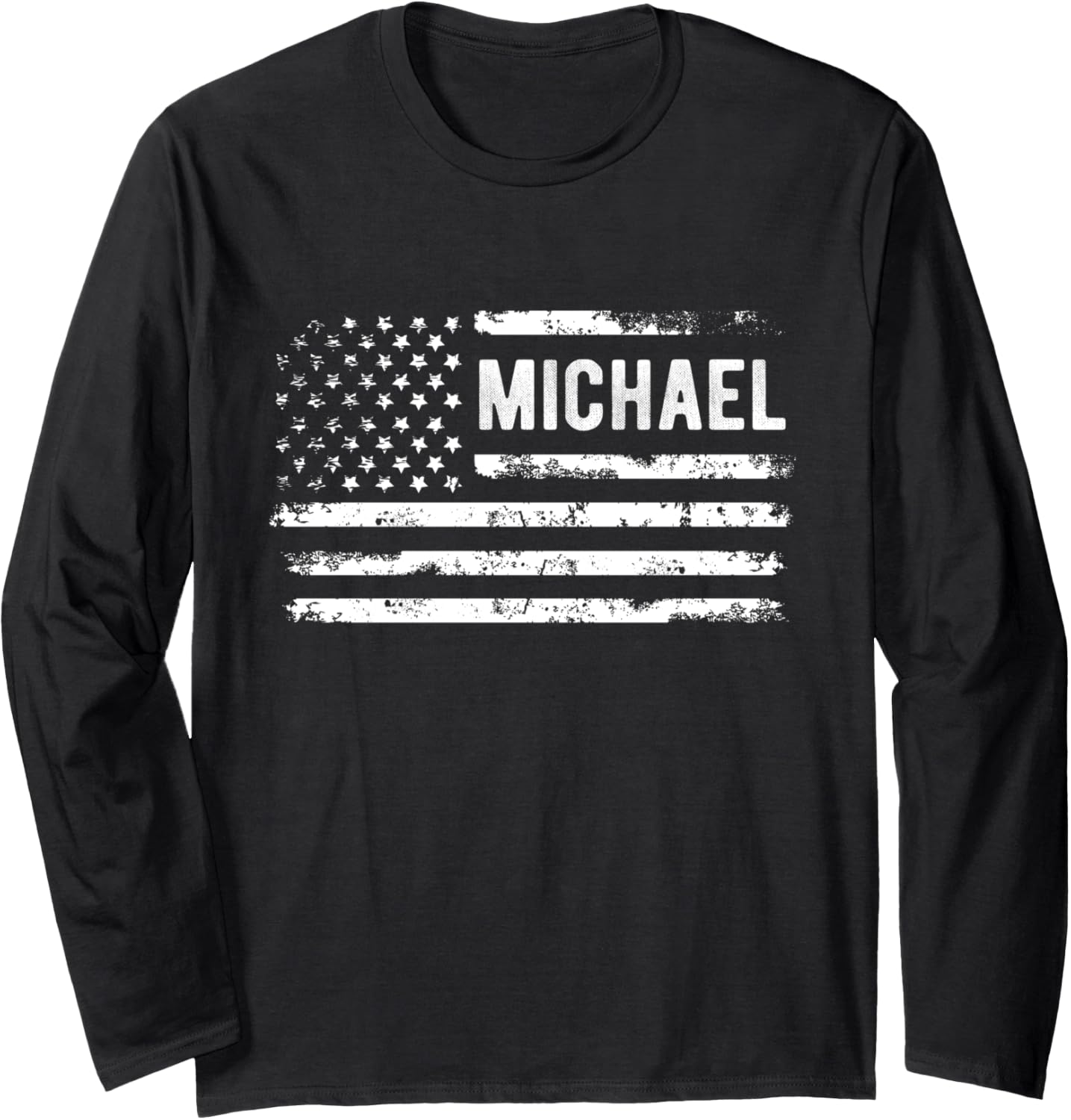 Birthday American Flag Michael American US Flag Long Sleeve