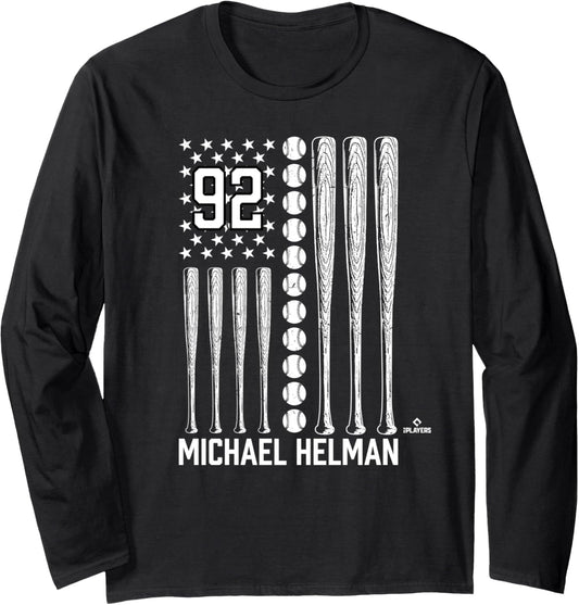 Baseball American Flag Michael Helman Minnesota Baseball Long Sleeve