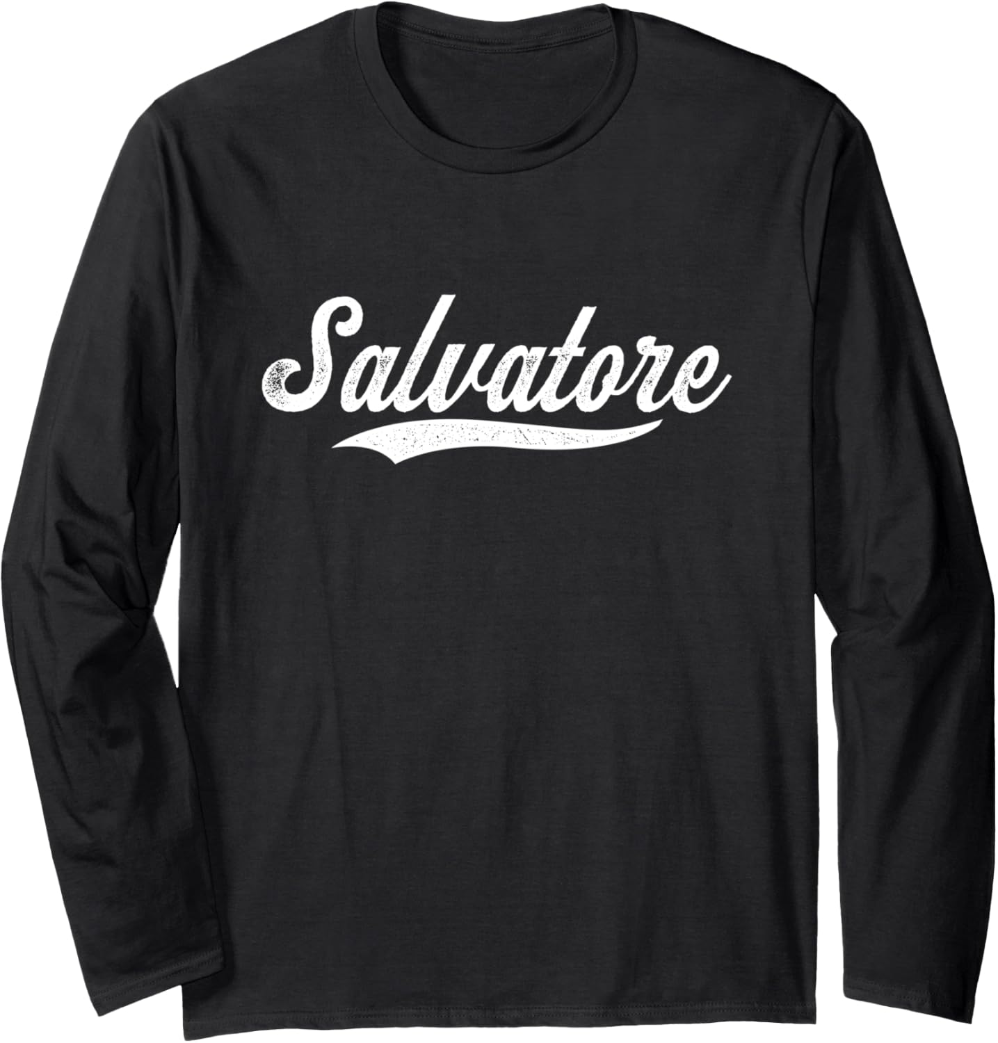 Distressed Script Michael Salvatore Prospect Baseball Fan Long Sleeve