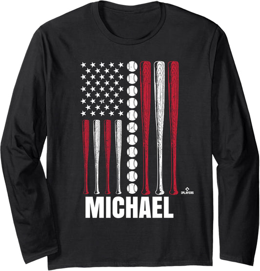 Baseball American Flag Michael McGreevy Prospect Baseball Long Sleeve
