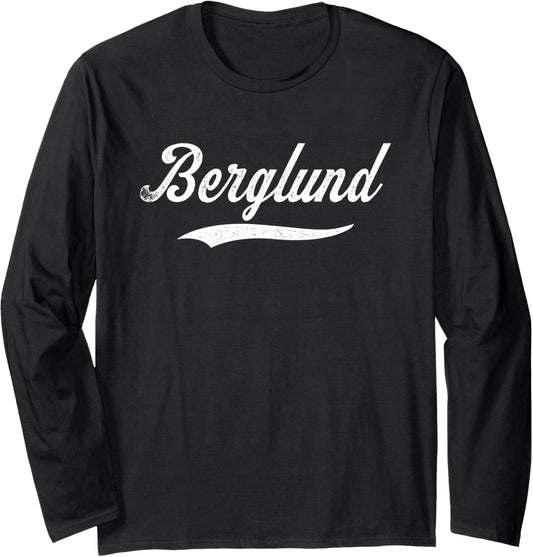 Distressed Script Michael Berglund Prospect Baseball Fan Long Sleeve