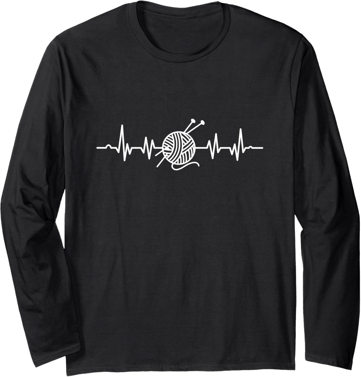 Yarn Heartbeat EKG Yarn Knitting Knitter Crocheting Long Sleeve