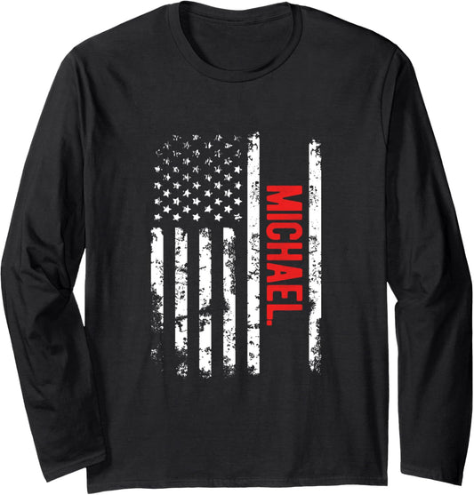 USA Flag Michael Gift Long Sleeve